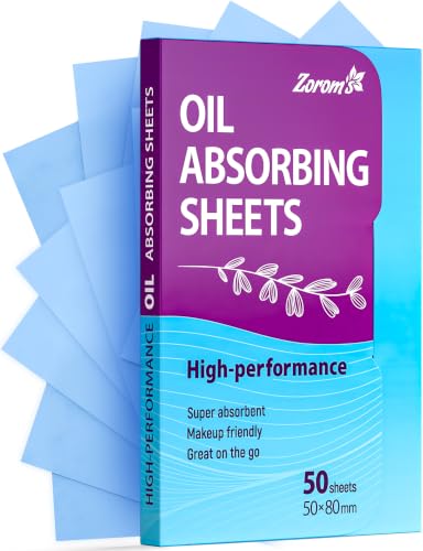 Zorom's Oil Absorbing Blotting Sheets for Oily Skin - 50 Pack