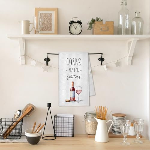 Funny Wine Dish Towel - 16x24 Inch Kitchen Decor Gift