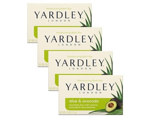 Yardley Fresh Aloe Bar Soap - Aloe & Avocado, 4.25 oz, 4 Pack