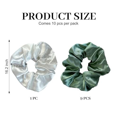 Sage Green Bridesmaids Scrunchies - 10 Pack Bachelorette Gifts
