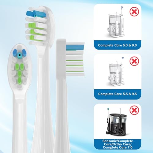 CloudDent 3-Pack Replacement Brush Heads for Waterpik Sonic Fusion - Black