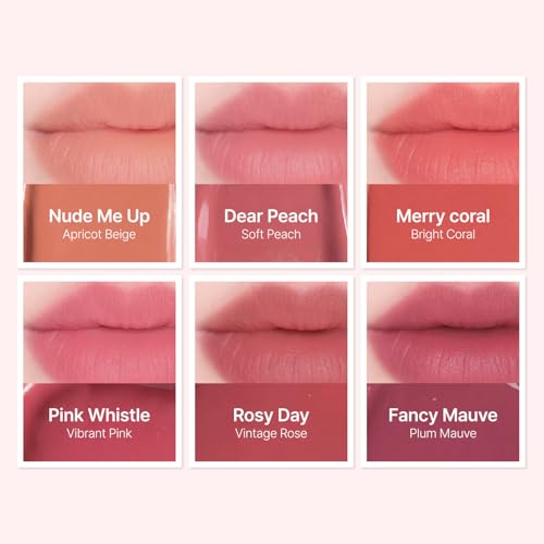 Feev Color Wear Matte Lip Stain - Rosy Day, Long Lasting Velvet Tint