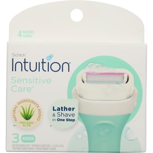 Schick Intuition Sensitive Skin Womens Razor Refills with Vitamin E & Aloe, Pack of 1(count of 3)