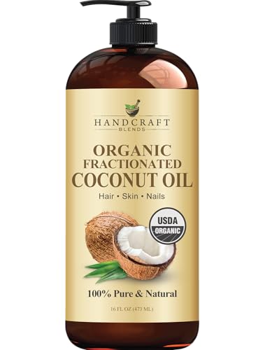 Handcraft Blends Organic Fractionated Coconut Oil - 100% Pure Carrier Oil, 16oz