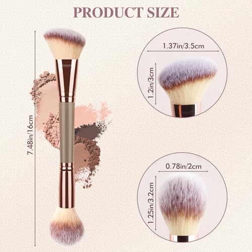 Dual-Ended Angled Blush Brush Set - 3PCS for Contouring & Highlighting