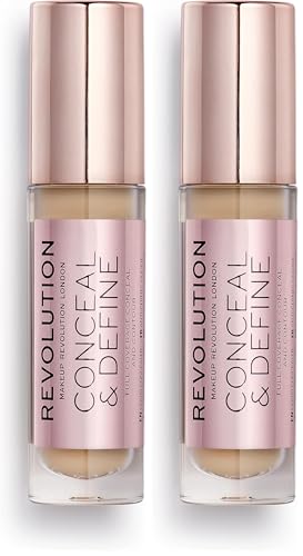 Revolution Beauty Conceal & Define Full Coverage Matte Concealer C8 Pack of 2 - Medium/Tan Skin