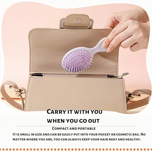 Portable Mini Hair Brushes - 4-Pack Detangling for All Hair Types