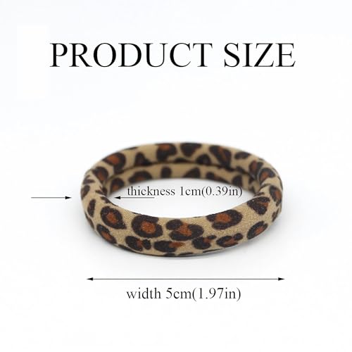 Leopard Print Hair Ties for Women - Pack of 10 No Damage Scrunchies