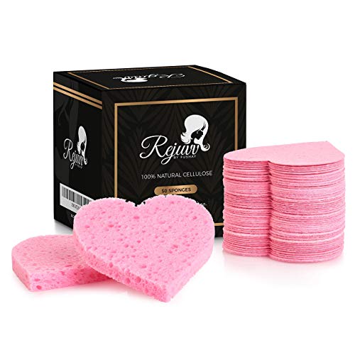 Compressed Cellulose Facial Sponges - 50 Count for Cleansing & Exfoliation