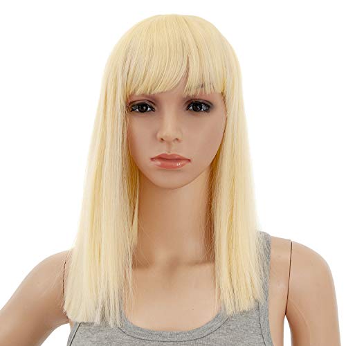 SWACC 14-Inch 613 Blonde Cleopatra Wig with Blunt Cut Bangs