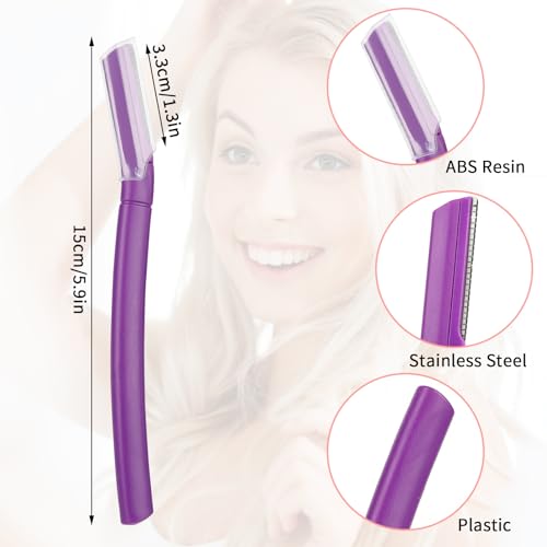 Women's Premium Deep Color Eyebrow Razor for Sensitive Skin - Exfoliating & Safe Hair Removal, Travel Friendly Facial Grooming Tools