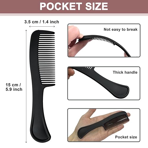 150 Pack Black Hair Combs Bulk with 5.9 Inch Individually Wrapped Pocket Combs