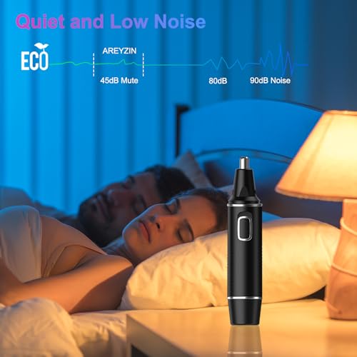AREYZIN Rechargeable Nose Hair Trimmer for Men - Black 2 in 1