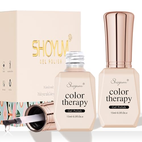 SHOYUM 15ml Gel Base and No Wipe Top Coat Set - Long Lasting Nail Manicure