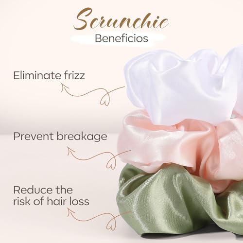 POVETIRE Light Color Satin Scrunchies for Women, Soft Silk Hair Ties & Bands, 20 Pcs - No Damage Elastic Ponytail Holders, Thick Hair Styling, Cute Color Set