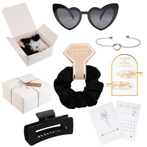 Bridesmaid Proposal Gift Box Set with Accessories - Black Gift Box