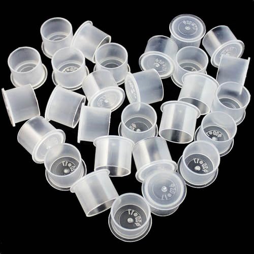500PCS Large Tattoo Ink Caps with Base - Autdor Self Standing Cups for Permanent Makeup