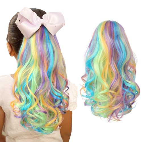 SEIKEA 18" Wavy Curly Claw Clip Ponytail Extension - Colorful Hairpiece