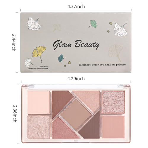 Amy's Diary 9-Color Taupe Matte & Shimmer Eye Shadow Palette Waterproof & Cruelty-Free