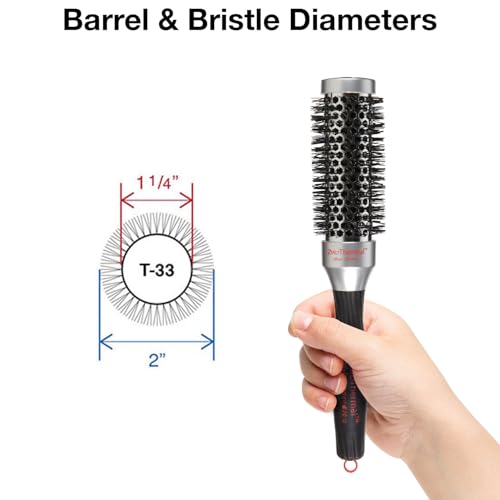 Olivia Garden ProThermal Anti-Static Round Hair Brush, 1 1/4 Inch