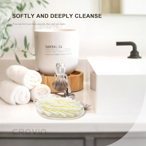 CROVIN Exfoliating Bath Puff Sponge - 2 Count with Elastic Hand Strap