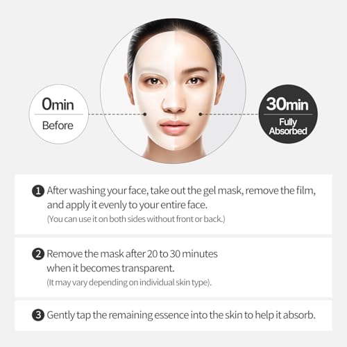 COSNORI Panthenol Hydrogel Mask 4 Pack - Calming & Hydrating Facial Mask for Sensitive Skin