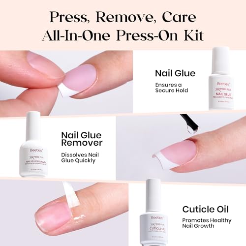 Beetles Almond-Cappuccino Mousse French Press On Nails Kit - 224Pcs