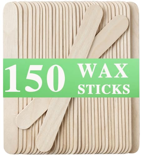 Borogo 150 Premium Wooden Wax Sticks - 6" Splinter-Free for Body & Face