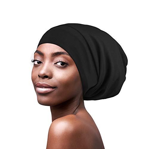 FocusCare Satin Lined Slouchy Sleep Cap for Curly and Frizzy Hair