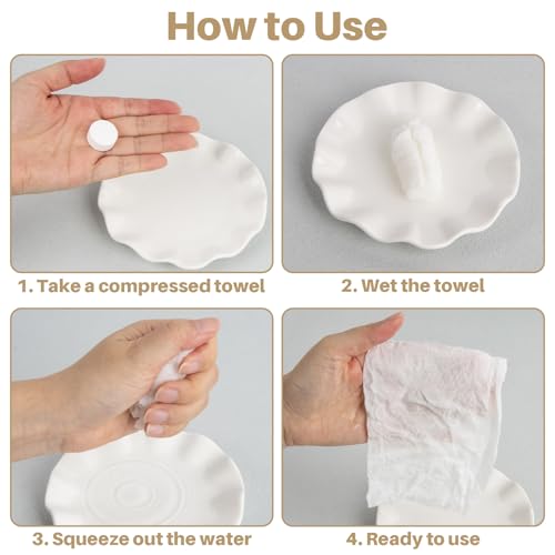 100 Compressed Travel Towels - Disposable Face Towels for Cleaning