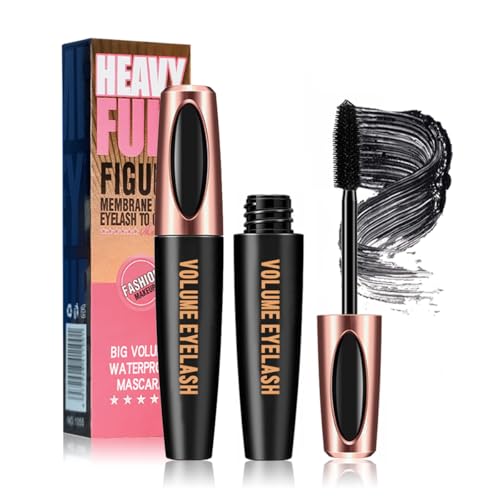 XTJXTJ 1 Pack 4D Silk Fiber Waterproof Voluminous Mascara - Long Lasting & No Clumping