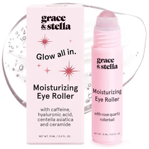 Grace & Stella Under Eye Brightener with Rose Quartz Rollerball & Moisturizing Serum