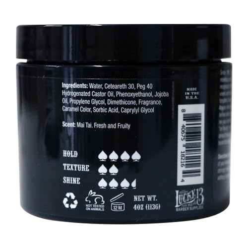 Lucky 13 Original Hair Pomade, High Hold & Shine, Fresh Scent, 4oz