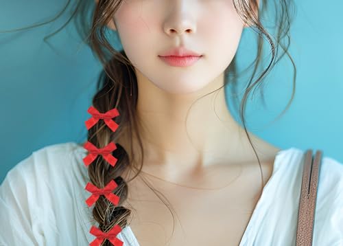 30 Mini Satin Hair Bow Clips for Women & Girls - Alligator Barrettes