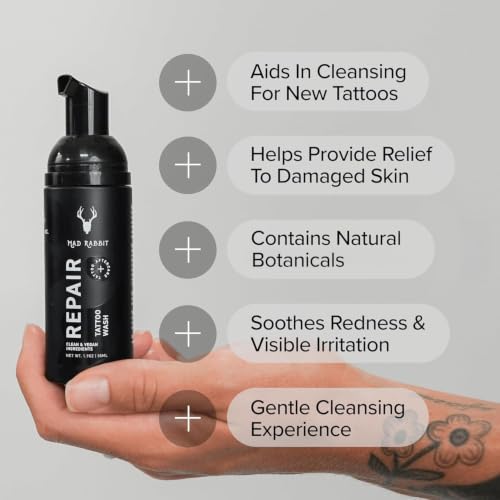 Mad Rabbit Tattoo Aftercare Soap | Fragrance-Free Foam Wash, 2 oz