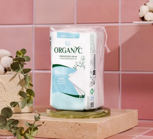 Organyc Organic Cotton Squares for Sensitive Skin - 50 Count
