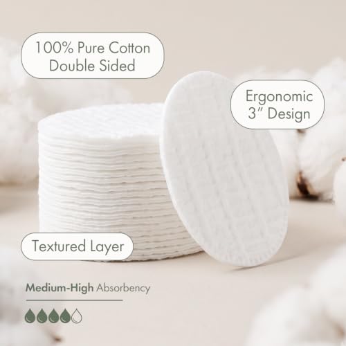 Intrinsics 3” Dual-Sided Cotton Rounds - Lint-Free Makeup Removal Pads (100 Count)