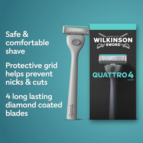 Wilkinson Sword Quattro Titanium Sensitive Razor Blades - 4 Count