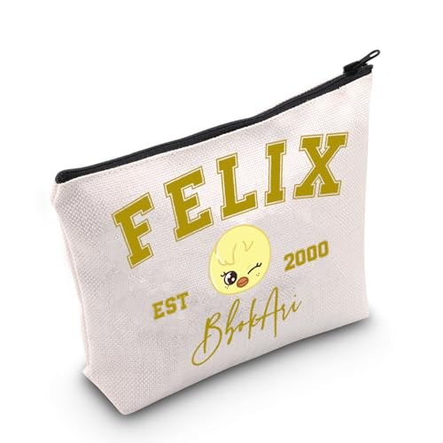 WCGXKO 2000BbokAri Makeup Bag for Music Lovers - Beige