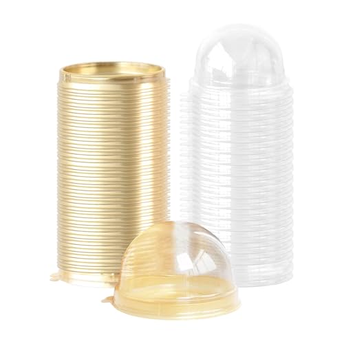 Elegant Clear Plastic Cake Boxes with Lids - 50 Pack for Cupcakes & Desserts