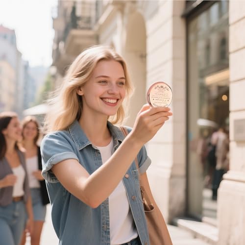 Rose Gold Compact Mirror Gift for Daughter - Engraved Travel Makeup Mirror