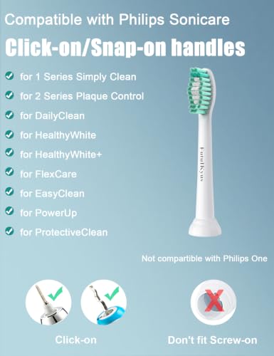 Futulkyus Replacement Brush Heads for Philips Sonicare, 8 Pack, White