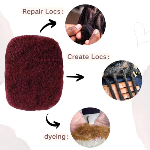 MYCNIMY 100% Human Hair Afro Kinky Bulk for Dreadlock Extensions & Twists