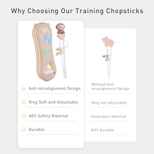 Kids Chopsticks with Portable Case - Safe, BPA-Free & Easy to Use