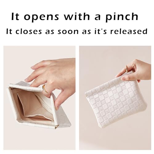 Leather Pocket Cosmetic Bag - Waterproof Organizer Pouch (White, Big & Small)