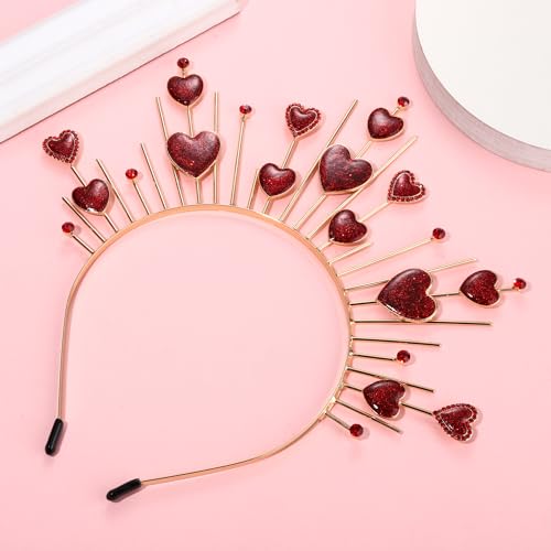 Valentine's Day Glitter Heart Headband - Cupid Costume Hair Accessory