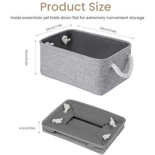 Foldable Fabric Storage Bins with Handles - 1 Pack, Gray