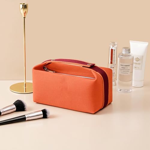 Fammart Waterproof Canvas Travel Makeup Bag with Pockets