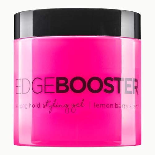 Style Factor EDGE BOOSTER Lemon Berry Strong Hold Gel | 16.9oz Alcohol-Free Hair Gel for Curly and Wavy Styles