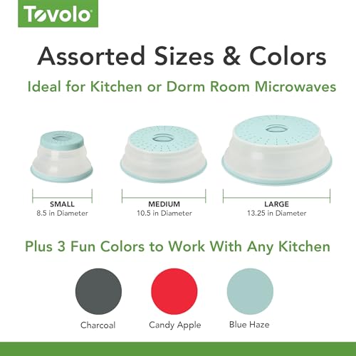 Tovolo Large Microwave Splatter Cover - Collapsible & Vented Silicone Lid